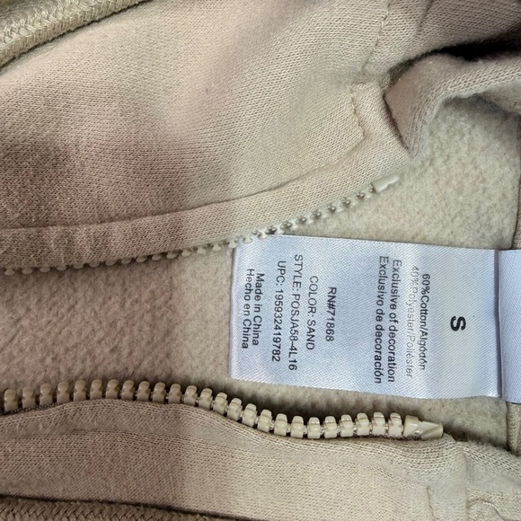 Disney Winnie the Pooh‎ Hoodie Sand Color Embroidered Patches Size S - Picture 5 of 7